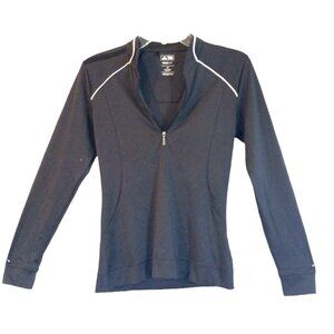Adidas Women's Jacket Fitted Black Size XS Athletic 1/2 zip up Contrast Trim